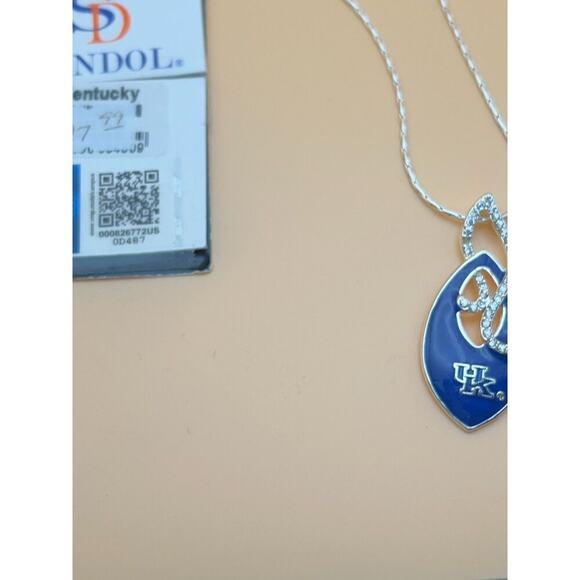 18” University of Kentucky Necklace with Blue Enamel and Rhinestone Pendant - Picture 3 of 4